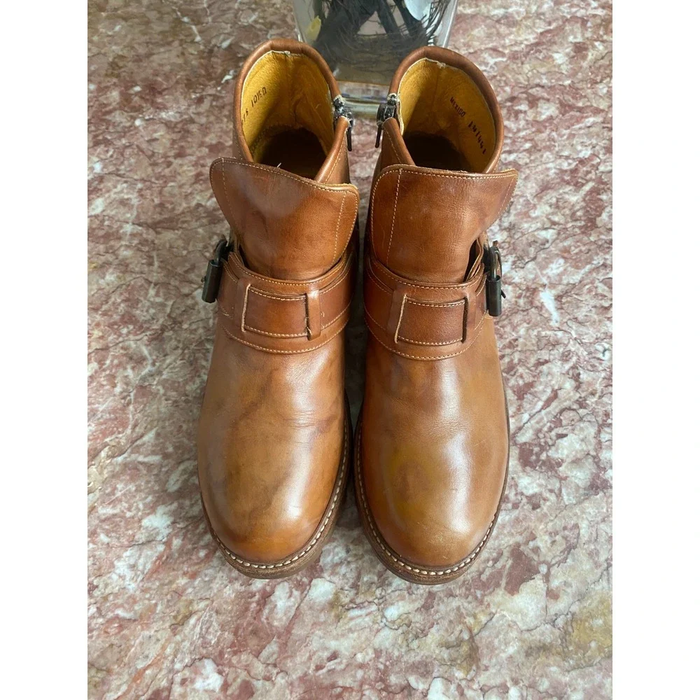 Frye Vintage Men's Brown Leather Side Zip Ankle Boots Size 10.5 D EUC! $375